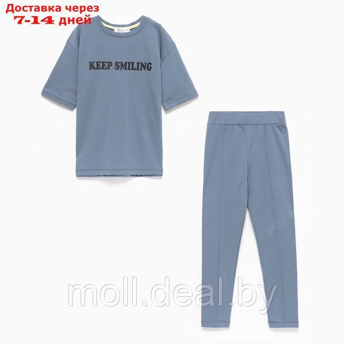 Комплект детский (футболка/леггинсы), цвет серый, рост 158см - фото 1 - id-p209818330