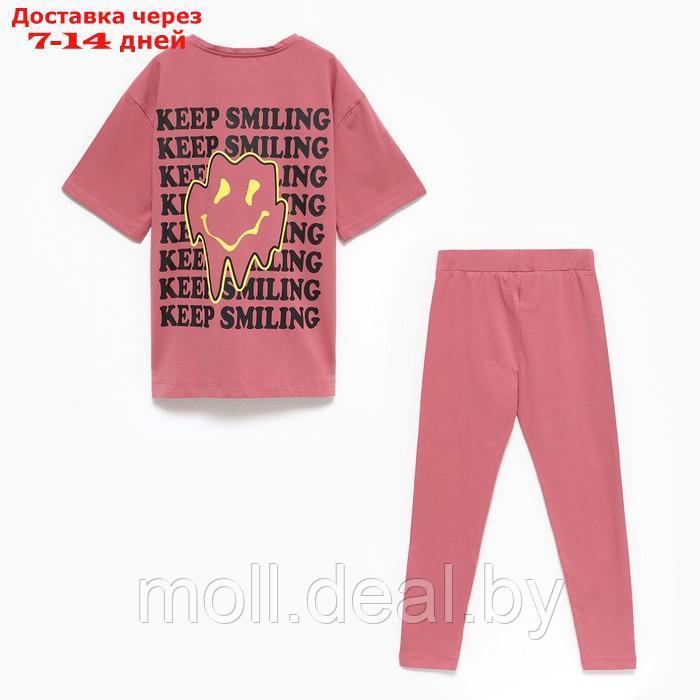 Комплект детский (футболка/леггинсы), цвет кармин, рост 158см - фото 4 - id-p209818331