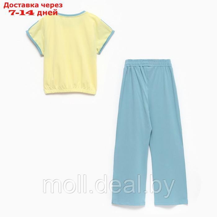 Комплект для девочки (футболка/леггинсы), цвет жёлтый/мятный, рост 158см - фото 3 - id-p209818333