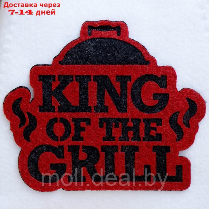 Шапка для бани с аппликацией "KING", красная - фото 2 - id-p209813364