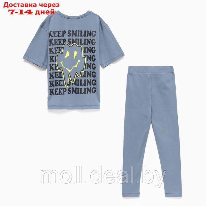 Комплект детский (футболка/леггинсы), цвет серый, рост 164см - фото 4 - id-p209818347