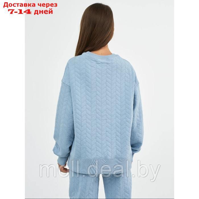 Джемпер (свитшот) для девочек, цвет серо-голубой, размер 110 см - фото 2 - id-p209823334