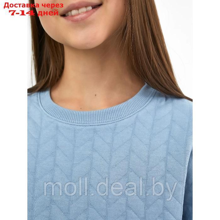 Джемпер (свитшот) для девочек, цвет серо-голубой, размер 116 см - фото 3 - id-p209823342