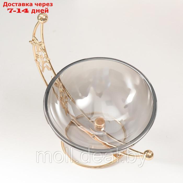 Сувенир металл, стекло подставка "Чаша на цветочном месяце" d-15 см золото 21,5х10х2 см - фото 5 - id-p209817386