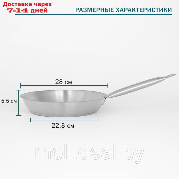 Сковорода Hanna Knövell, d=28 см, h=5,5 см, толщина стенки 0,6 мм, индукция, длина ручки 25 см - фото 5 - id-p209816437