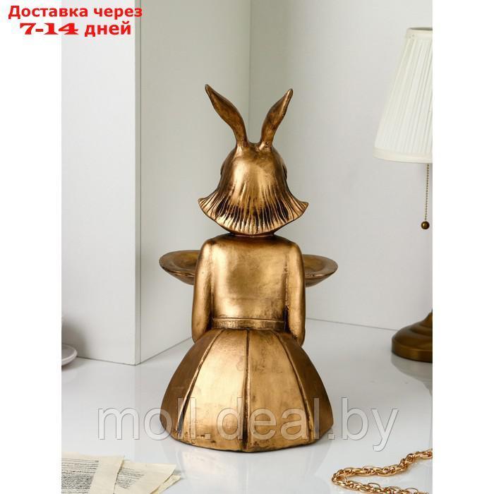 Подставка для мелочей "Девочка", полистоун, 51 см, золото, Иран, 1 сорт - фото 5 - id-p209824393
