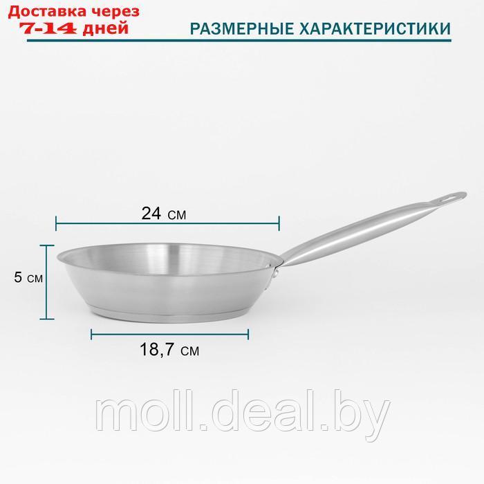 Сковорода Hanna Knövell, d=24 см, h=5 см, толщина стенки 0,6 мм, индукция, длина ручки 21,5 см - фото 5 - id-p209816442