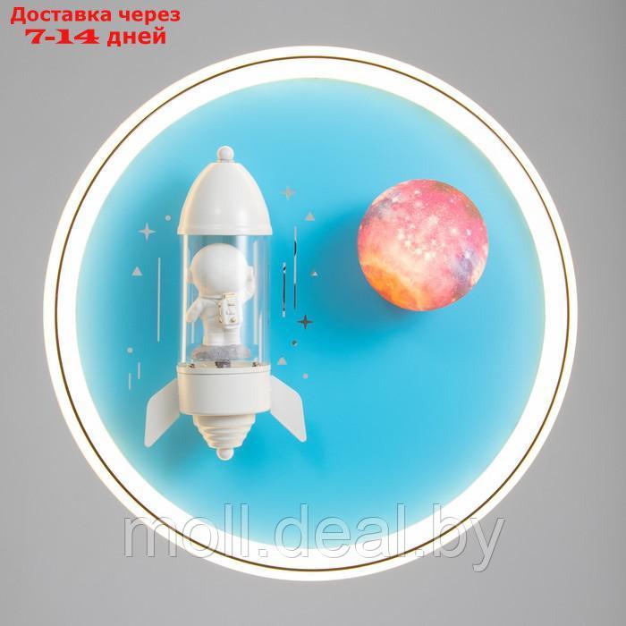 Светильник "Ракета в космосе" LED 48Вт Е27 бело-синий 47х47х15 см - фото 2 - id-p209757174