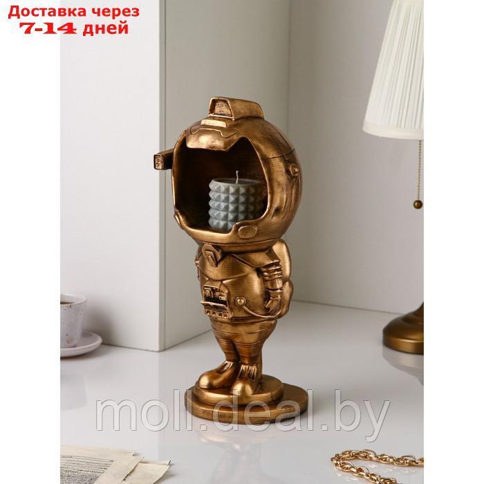 Подставка для мелочей "Астронавт", полистоун, 44 см, золото, Иран, 1 сорт - фото 1 - id-p209824400