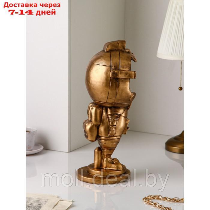 Подставка для мелочей "Астронавт", полистоун, 44 см, золото, Иран, 1 сорт - фото 4 - id-p209824400
