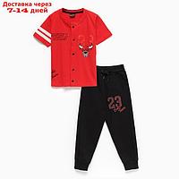 Комплект для мальчика (футболка/брюки), цвет красный, рост 92см