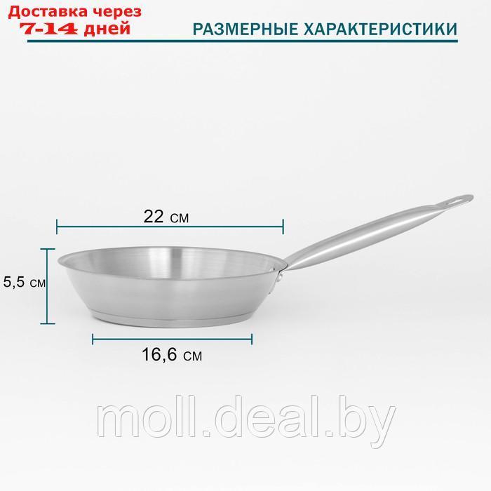 Сковорода Hanna Knövell, d=22 см, h=5,5 см, толщина стенки 0,6 мм, индукция, длина ручки 21,5 см - фото 5 - id-p209816456