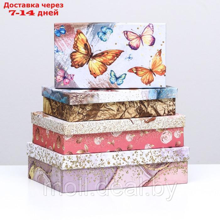 Набор коробок прямоугольных 4 в 1 ,"Хоровод бабочек", 30 х 20 х 8 - 24 х 14 х 5 см - фото 2 - id-p209759265