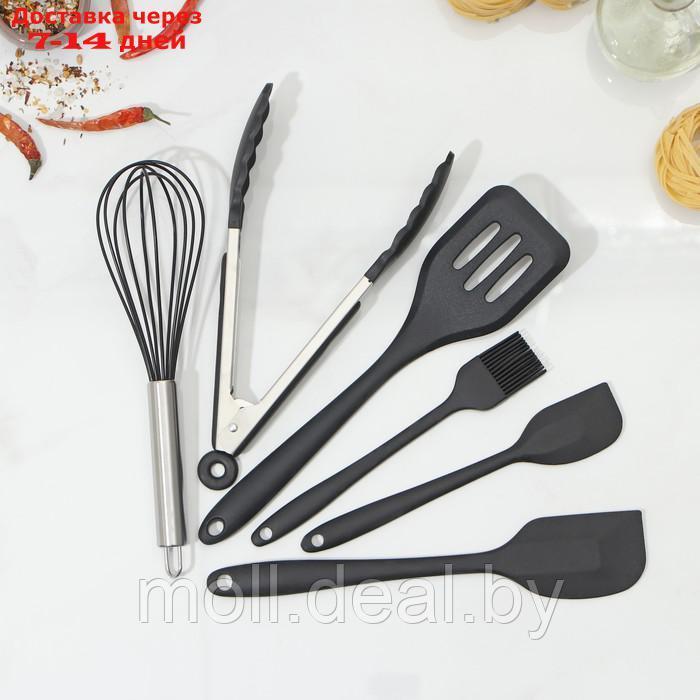 Набор кухонных принадлежностей "Black" 6 предметов, цвет черный - фото 1 - id-p209816464