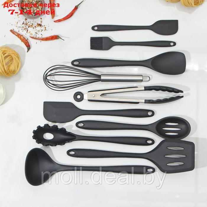Набор кухонных принадлежностей "Black" 10 предметов, цвет черный - фото 2 - id-p209816473