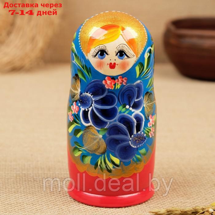 Матрёшка "Красный сарафан, синие цветы", 5 кукольная - фото 3 - id-p209825423