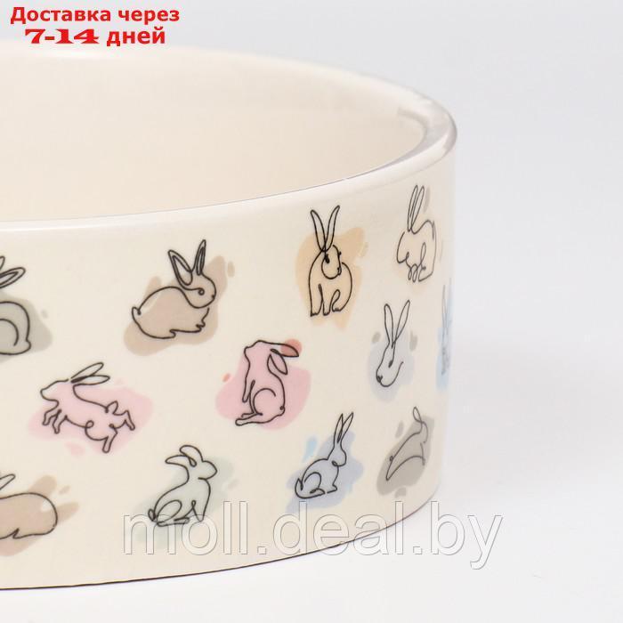 Миска керамическая "Кролик", 11,5 х 4,5 см, бежевая - фото 4 - id-p209759285