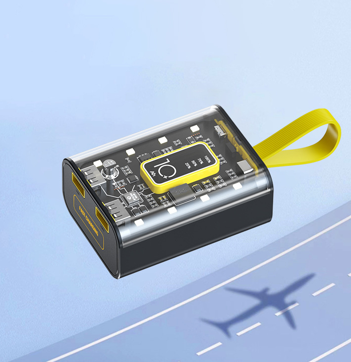 Портативное зарядное устройство Power Bank 10000mAh CYBERPUNK Style с индикатором батареи Желтый - фото 9 - id-p209897888