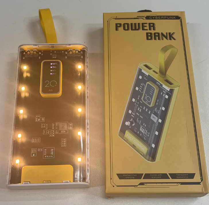 Портативное зарядное устройство Power Bank 10000mAh CYBERPUNK Style с индикатором батареи Желтый - фото 10 - id-p209897888