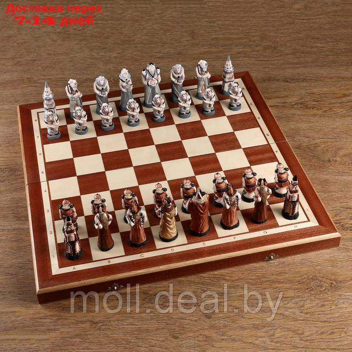Шахматы "Мраморные", 55.5 х 55.5 см, король h-10.5 см, пешка h-7 см - фото 1 - id-p209821495