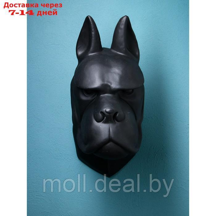 Садовая фигура "Голова собаки", полистоун, 71 см, матово-чёрный, 1 сорт, Иран - фото 2 - id-p209813525