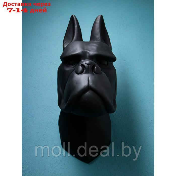 Садовая фигура "Голова собаки", полистоун, 71 см, матово-чёрный, 1 сорт, Иран - фото 3 - id-p209813525