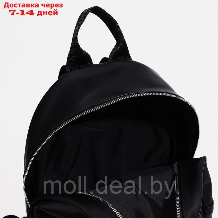 Рюкзак и/к, 28*12*37 см, отд на молнии, н/карман, черный - фото 4 - id-p209760400