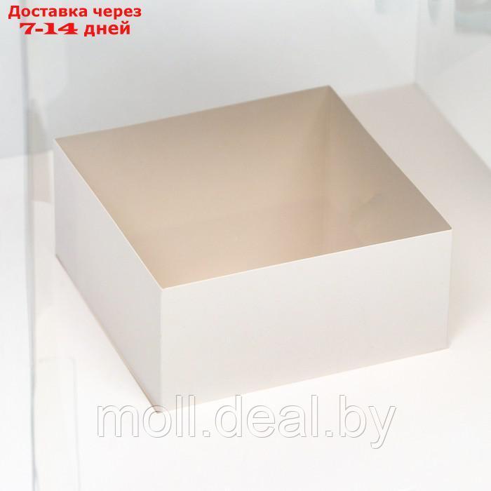 Коробка для цветов с вазой и PVC окнами складная, 23 х 30 х 23 см белый - фото 4 - id-p209821553