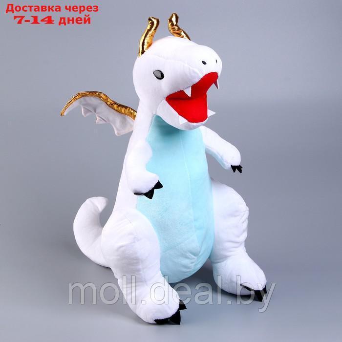 Мягкая игрушка "Дракон", с золотыми крыльями, 45 см, цвет белый - фото 1 - id-p209759403