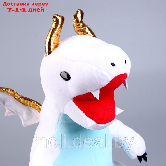 Мягкая игрушка "Дракон", с золотыми крыльями, 45 см, цвет белый - фото 2 - id-p209759403