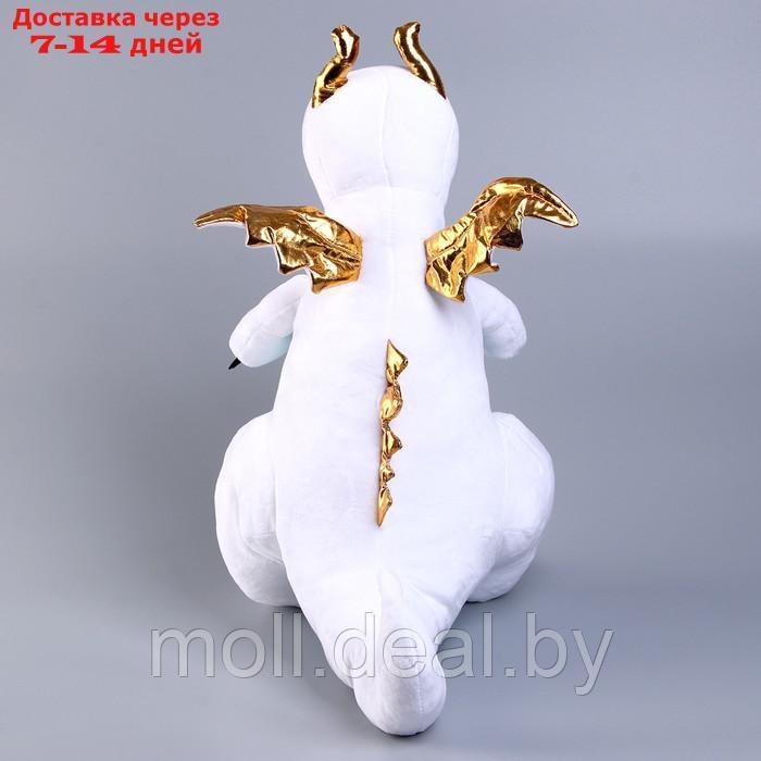 Мягкая игрушка "Дракон", с золотыми крыльями, 45 см, цвет белый - фото 4 - id-p209759403