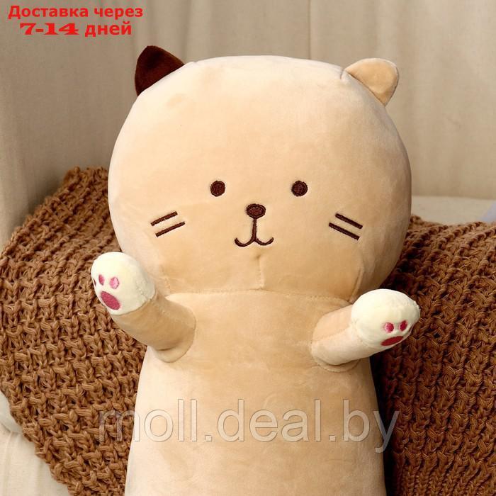 Мягкая игрушка-подушка "Котик-полосатик", 65 см, цвет бежевый - фото 2 - id-p209759430