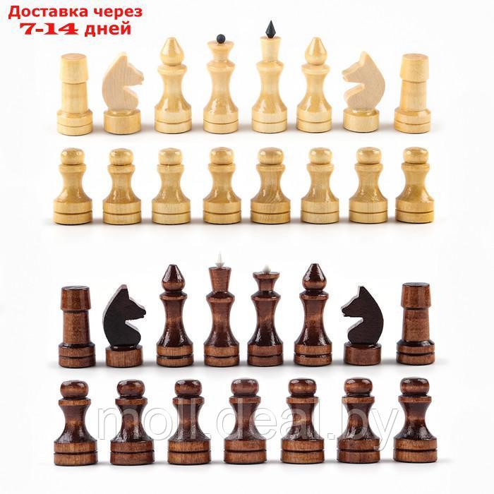 Шахматные фигуры обиходные, король h-7 см d-2.4 см, пешка h-4.4 см d-2.4 см, лак - фото 4 - id-p209757406
