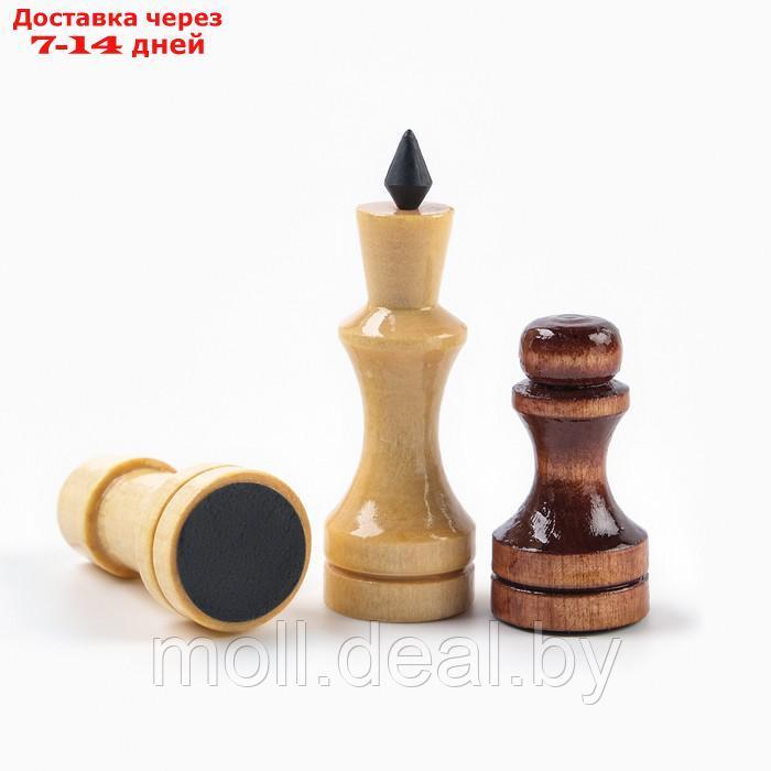 Шахматные фигуры обиходные, король h-7 см d-2.4 см, пешка h-4.4 см d-2.4 см, лак - фото 5 - id-p209757406