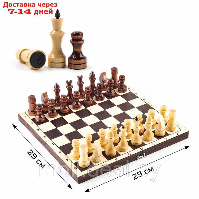 Шахматы обиходные, 29 х 29 см, темная доска - фото 1 - id-p209757407