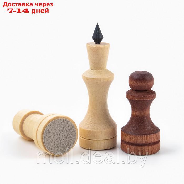 Шахматные фигуры обиходные, король h-7 см d-2.4 см, пешка h-4.4 см d-2.4 см - фото 5 - id-p209757408