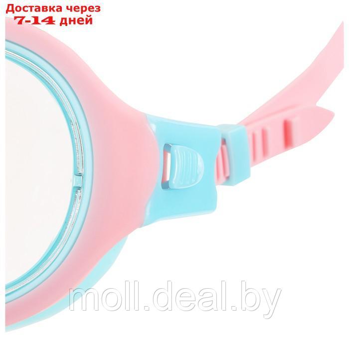 Полумаска для плавания с берушами, детская, цвет розовый/голубой - фото 4 - id-p209824643