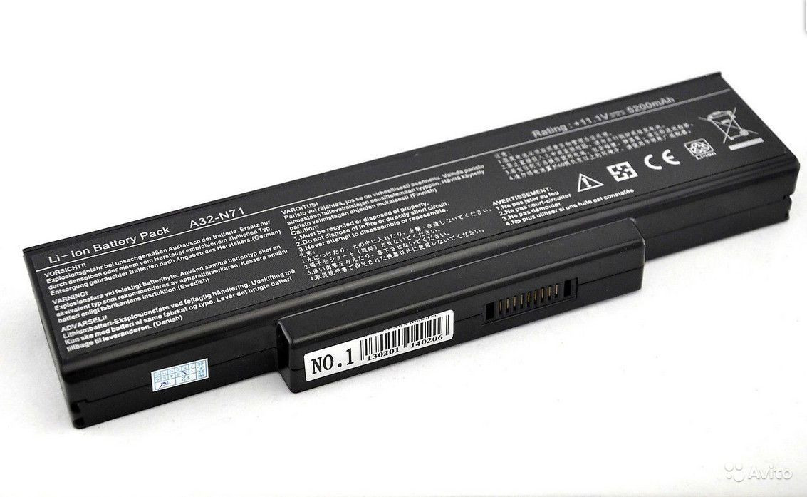 Аккумулятор (батарея) для ноутбука Asus X73 (A32-K72) 11.1V 5200mAh