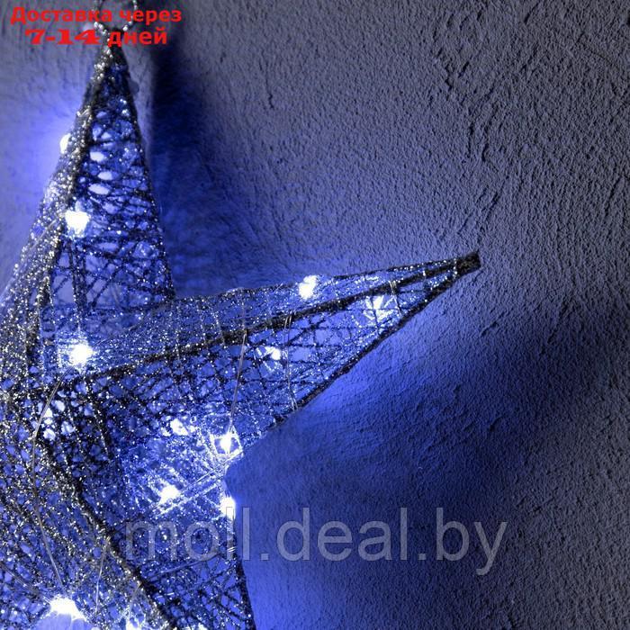 Светодиодная фигура "Серебристая звезда", 30.5x10x30.5 см, 16 LED, ААх2 (не в компл.), БЕЛЫЙ 95912 - фото 3 - id-p209824661
