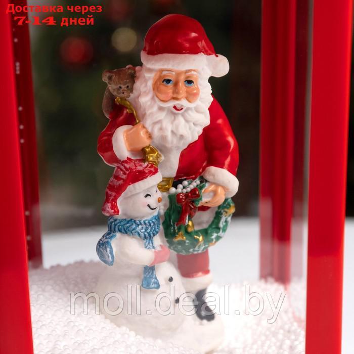 Фигура светодиодная фонарь "Дед Мороз и снеговик", 18х18х41 см, музыка, 5V, БЕЛЫЙ - фото 5 - id-p209824670