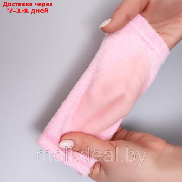 Напяточники для педикюра, увлажняющие, махровые, с силиконовой вкладкой, one size, цвет розовый - фото 7 - id-p209760536