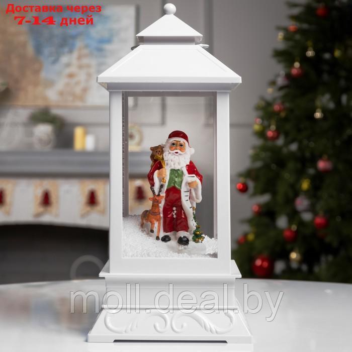 Фигура светодиодная фонарь "Дед Мороз", 18х18х41 см, музыка, 5V, БЕЛЫЙ - фото 2 - id-p209824680
