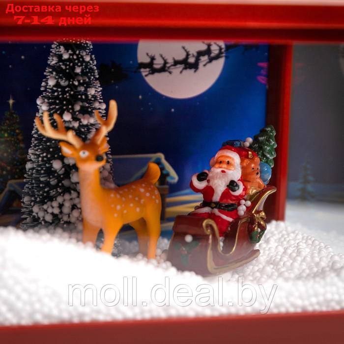 Фигура светодиодная граммофон "Дед Мороз с подарками", 18х16х38 см, музыка, 5V, БЕЛЫЙ - фото 3 - id-p209824681