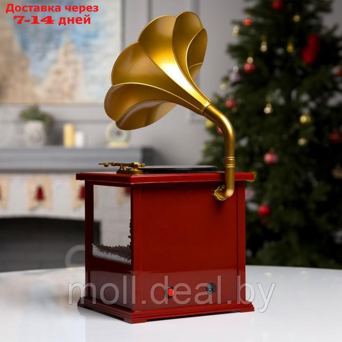 Фигура светодиодная граммофон "Дед Мороз с подарками", 18х16х38 см, музыка, 5V, БЕЛЫЙ - фото 4 - id-p209824681