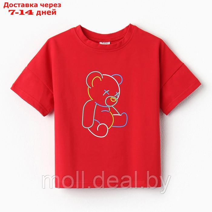 Футболка детская MINAKU "Gummy bear", цвет красный, рост 98 см - фото 1 - id-p209822672