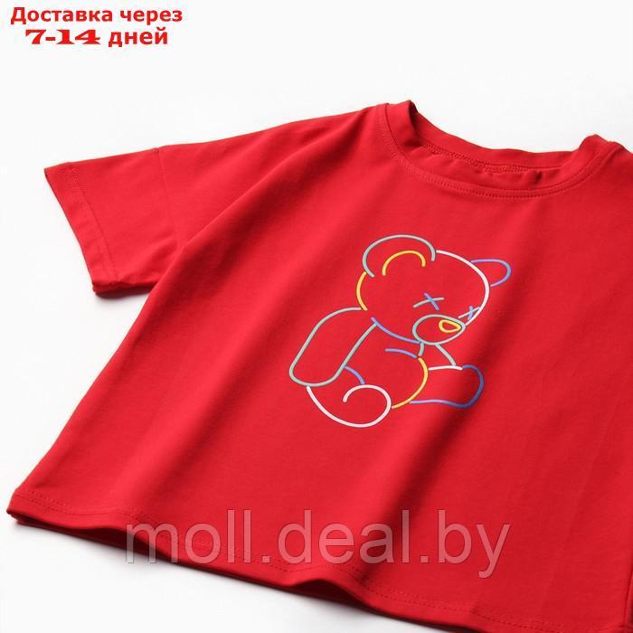 Футболка детская MINAKU "Gummy bear", цвет красный, рост 98 см - фото 2 - id-p209822672