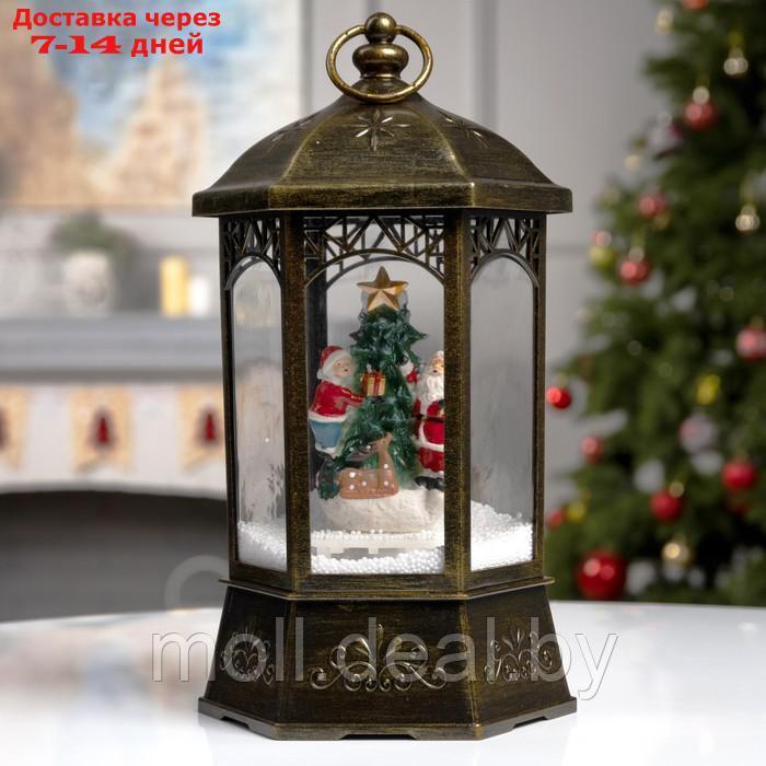 Фигура светодиодная фонарь "Дед Мороз и ёлка", 20х20х27 см, музыка, 5V, БЕЛЫЙ - фото 2 - id-p209824697