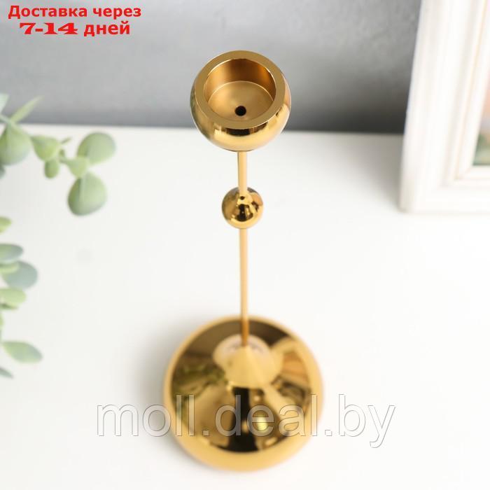 Подсвечник металл на 1 свечу "Капля воды - верх" золото 8,5х8,5х31 см - фото 2 - id-p209757486