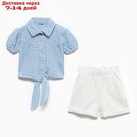 Комплект для девочки (футболка/шорты), цвет голубой, рост 116см