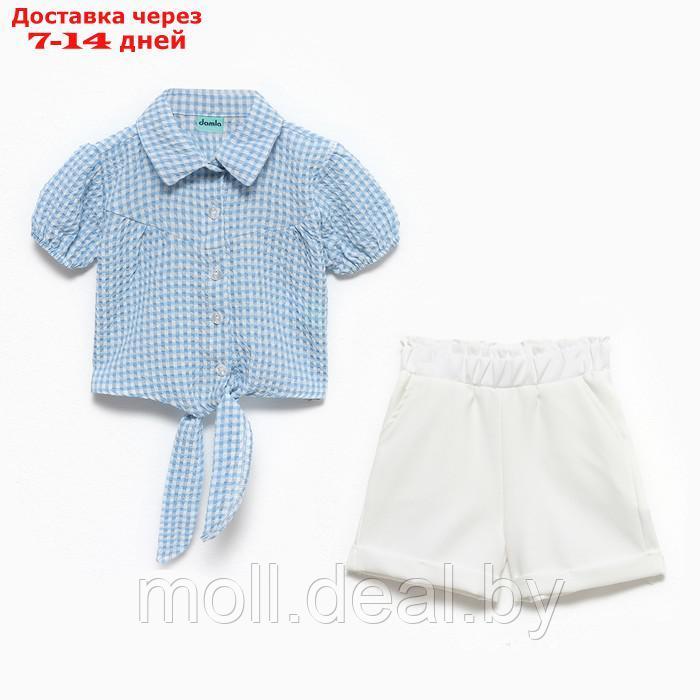 Комплект для девочки (футболка/шорты), цвет голубой, рост 116см - фото 1 - id-p209816757